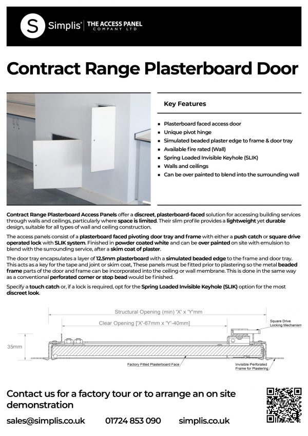 Contract Range Plasterboard Door