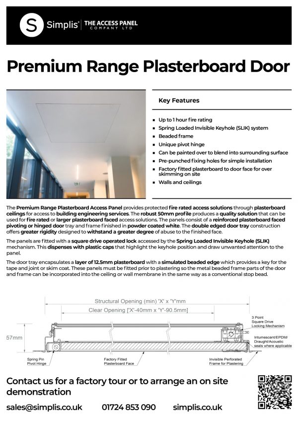 Premium Range Plasterboard Door