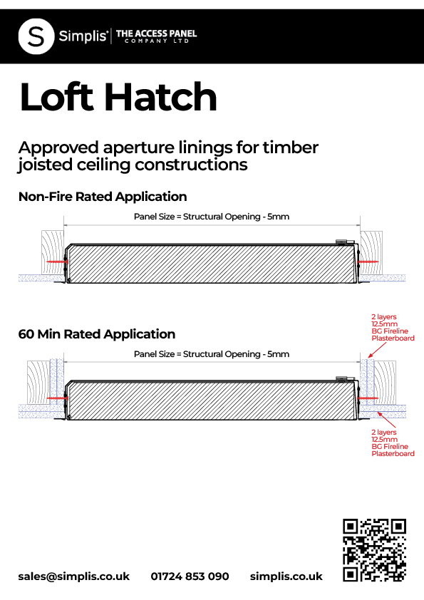 Loft Hatch Approved Aperture Linings for Timber Joisted